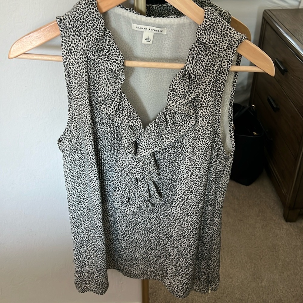 Animal print sleeveless blouse from Banana Republic